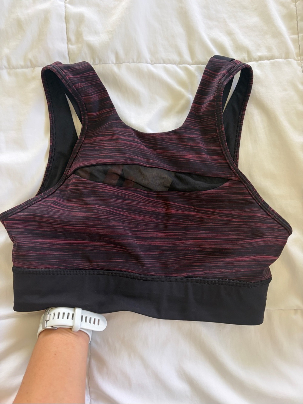 Lululemon Strappy Sports Bra - Maroon Purple Stripe 4